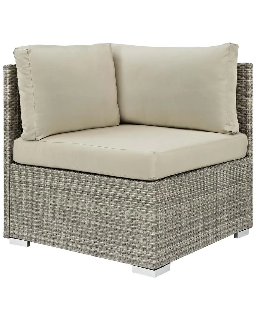 Repose Sunbrella Corner Patio Chair - Beige, Rattan