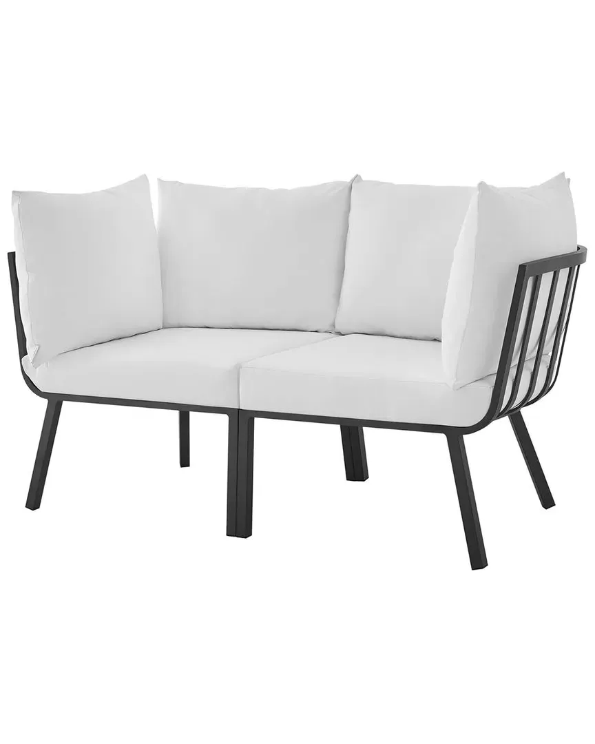Riverside 2-Piece Sectional Sofa Set - White Grey, Aluminum