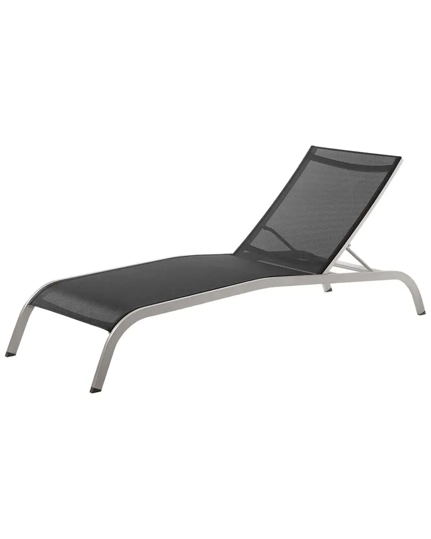 Savannah Outdoor Chaise Lounger - Black, Mesh