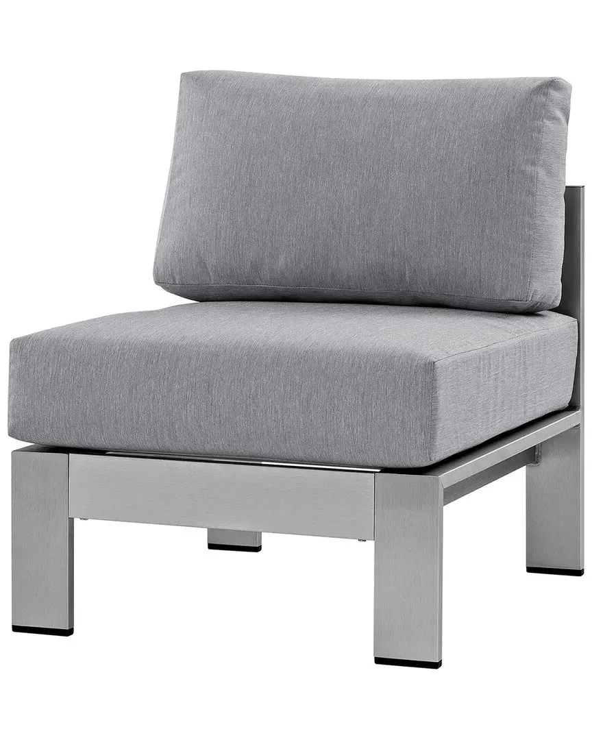 Shore Armless Sectional Patio Chair - Silver Grey, Aluminum