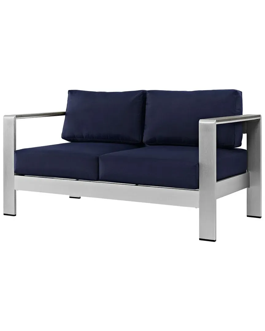 Shore Outdoor Aluminum Loveseat - Silver Navy image