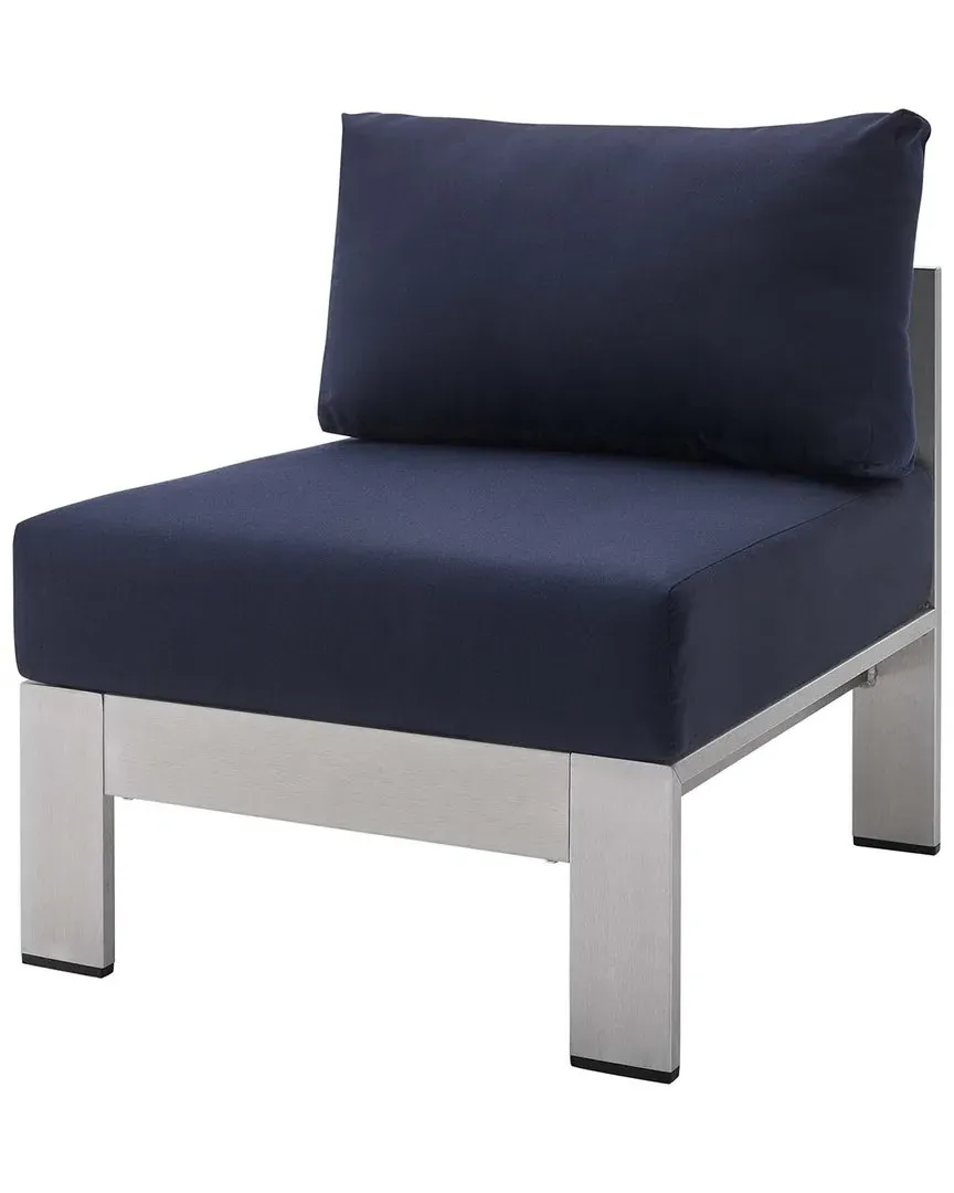 Shore Outdoor Armless Chair - Navy, Aluminum image