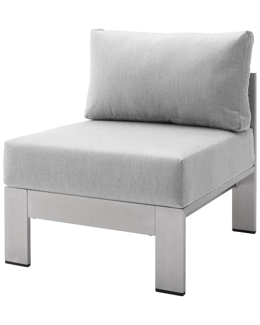 Shore Outdoor Armless Chair - Silver, Aluminum