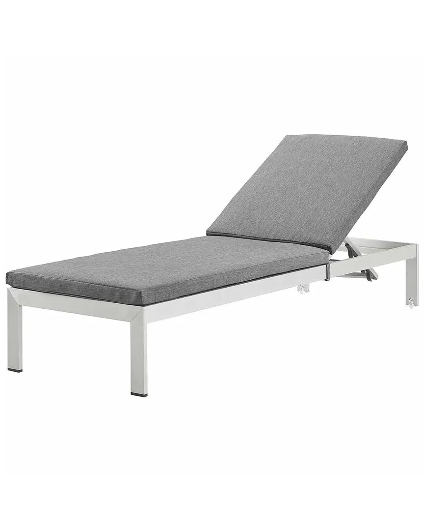 Shore Outdoor Chaise Lounge with Cushions - Silver