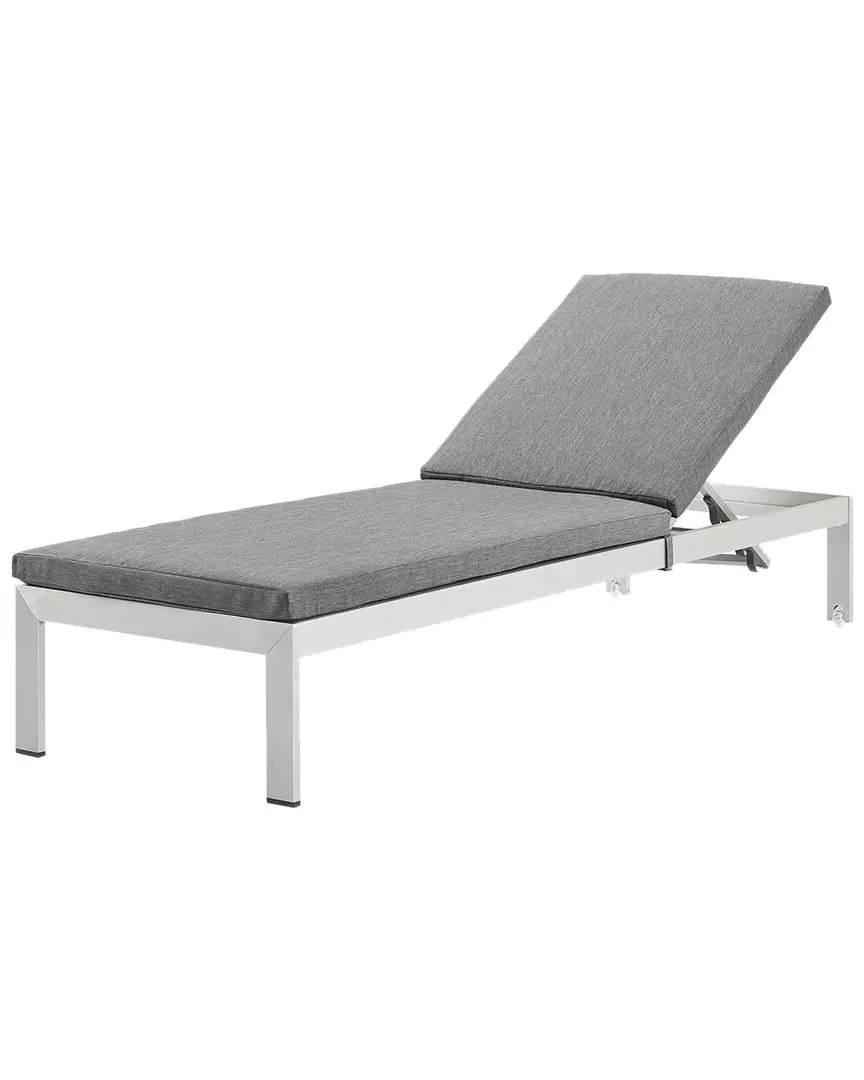 Shore Outdoor Chaise Lounge with Cushions - Silver