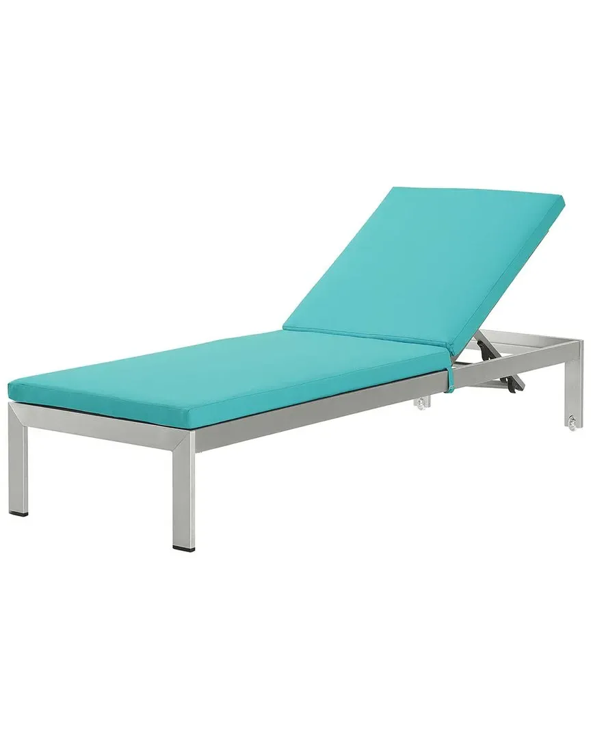 Shore Outdoor Chaise Lounge with Cushions - Silver