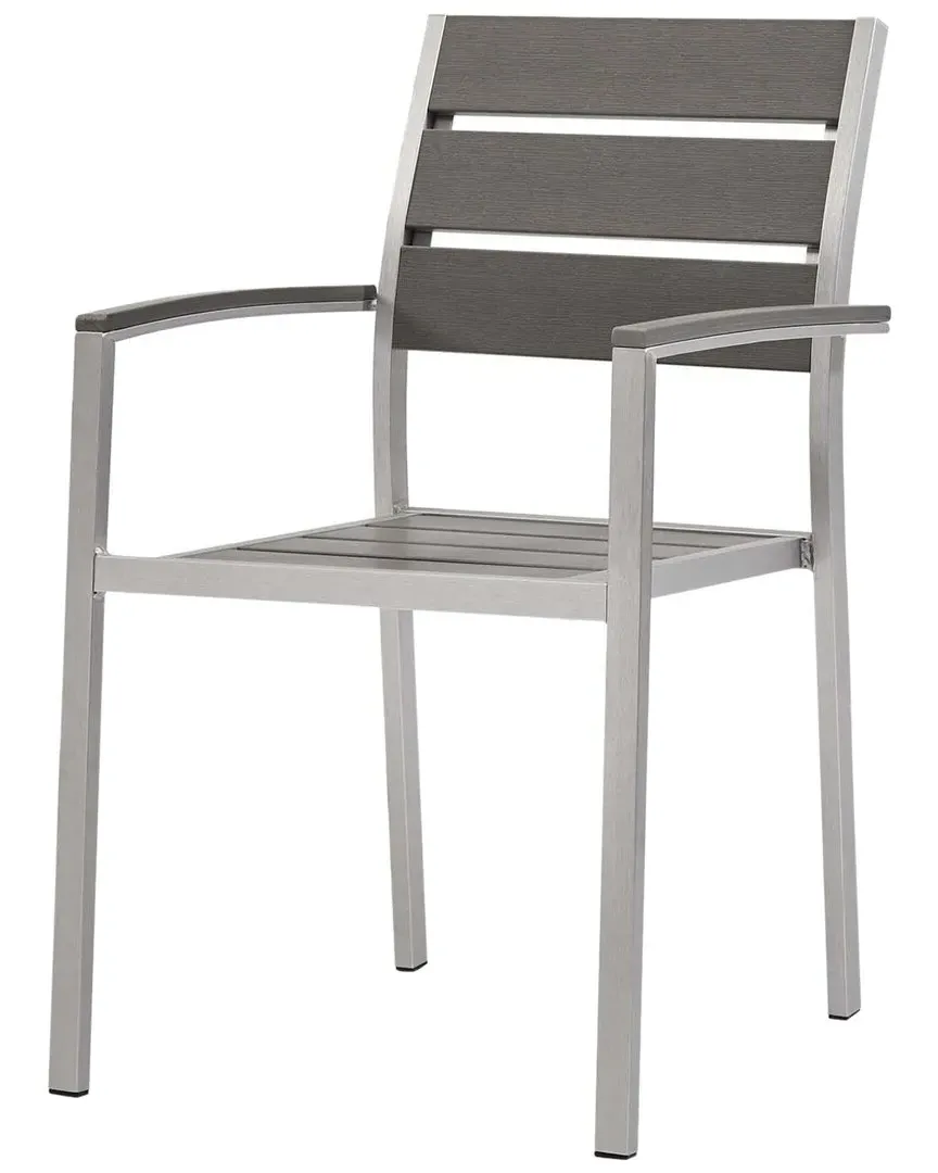 Shore Outdoor Dining Armchair - Silver, Aluminum image