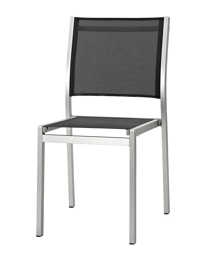 Shore Outdoor Dining Side Chair - Silver Black, Aluminum image