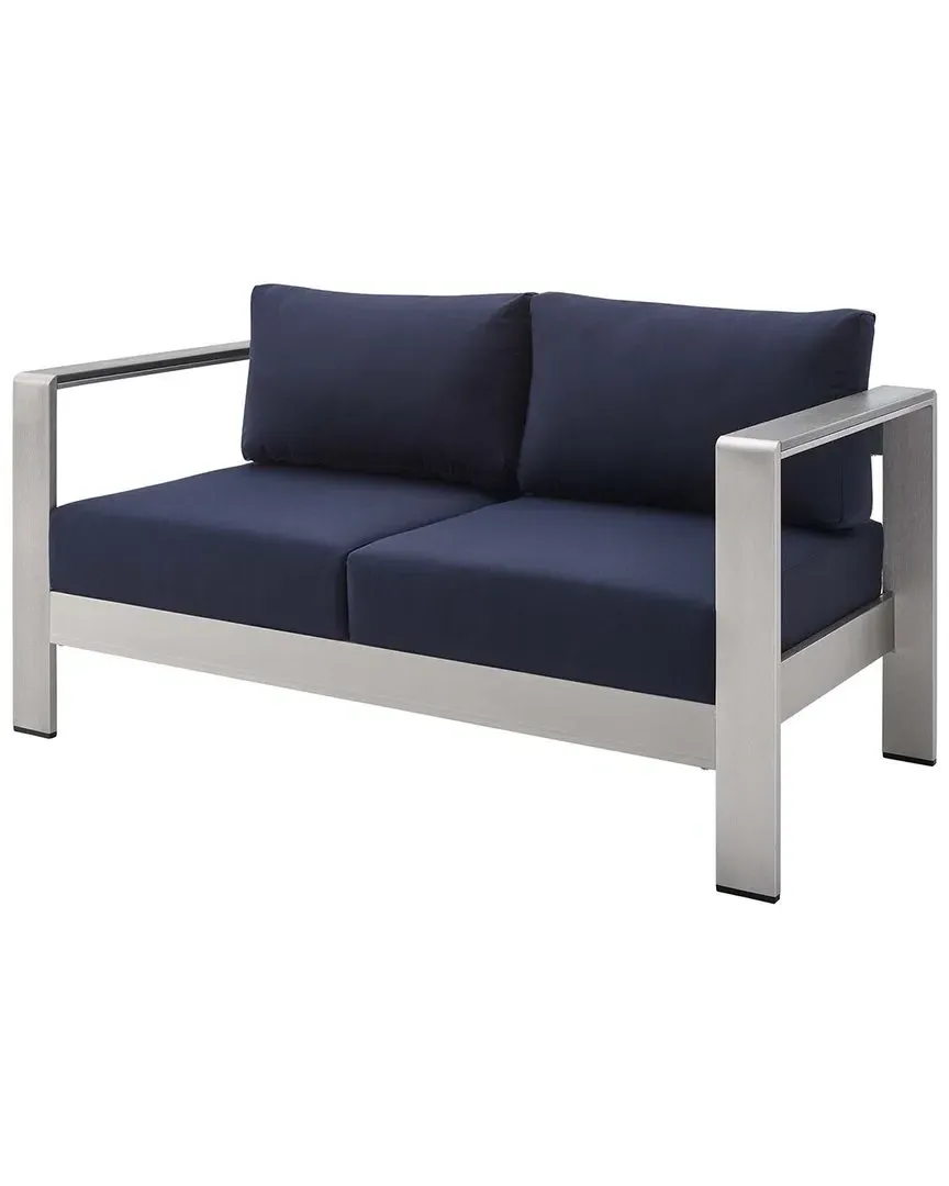Shore Outdoor Loveseat - Silver, Aluminum