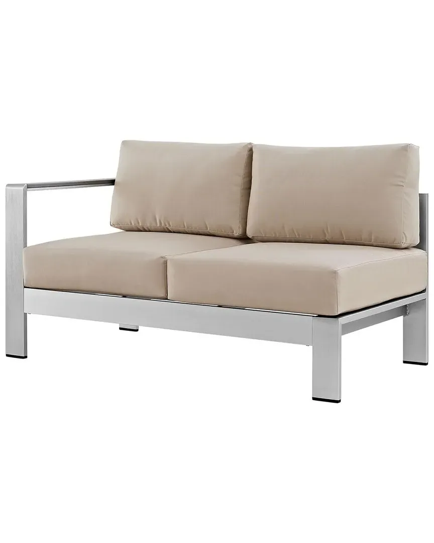 Shore Right-Arm Corner Sectional Outdoor Loveseat - Beige Silver image