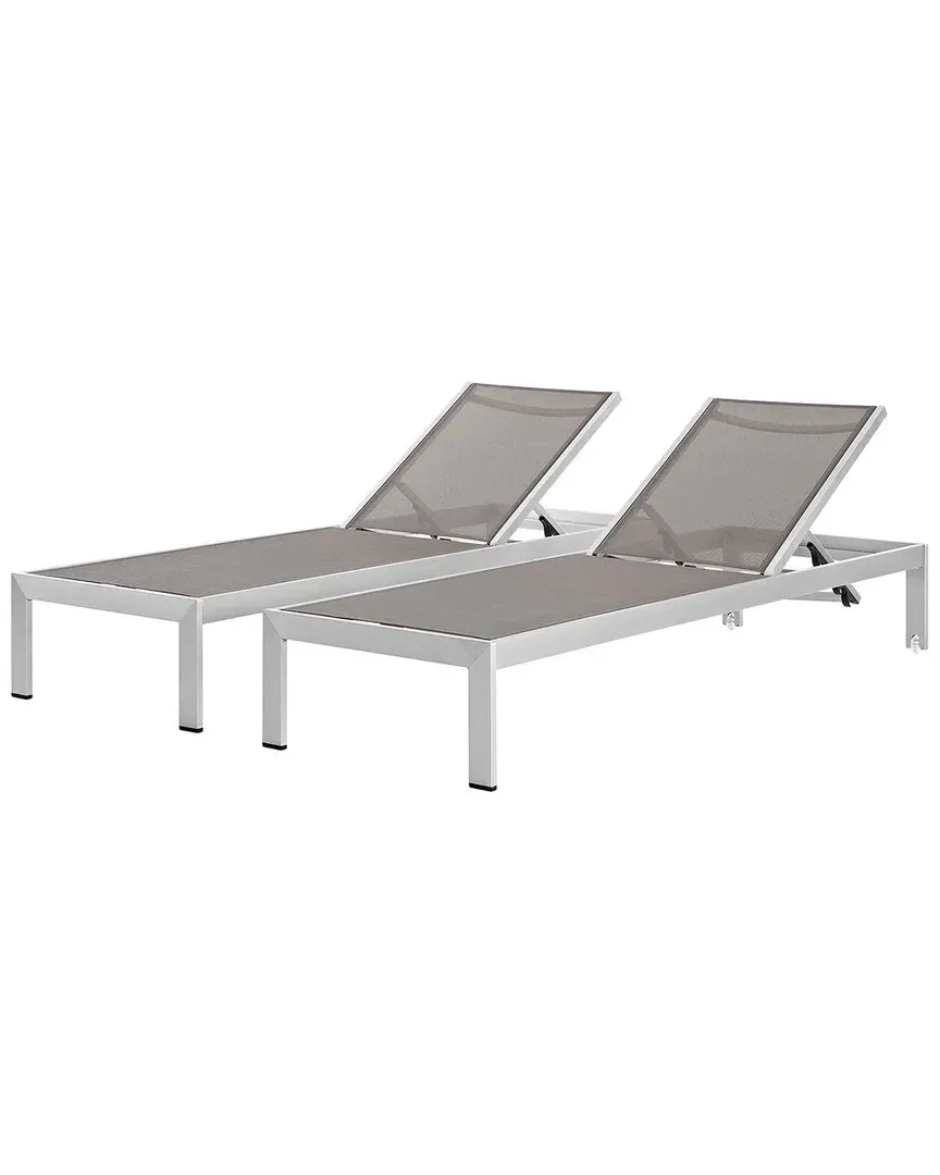 Shore Set of 2 Outdoor Chaise Loungers - Gray