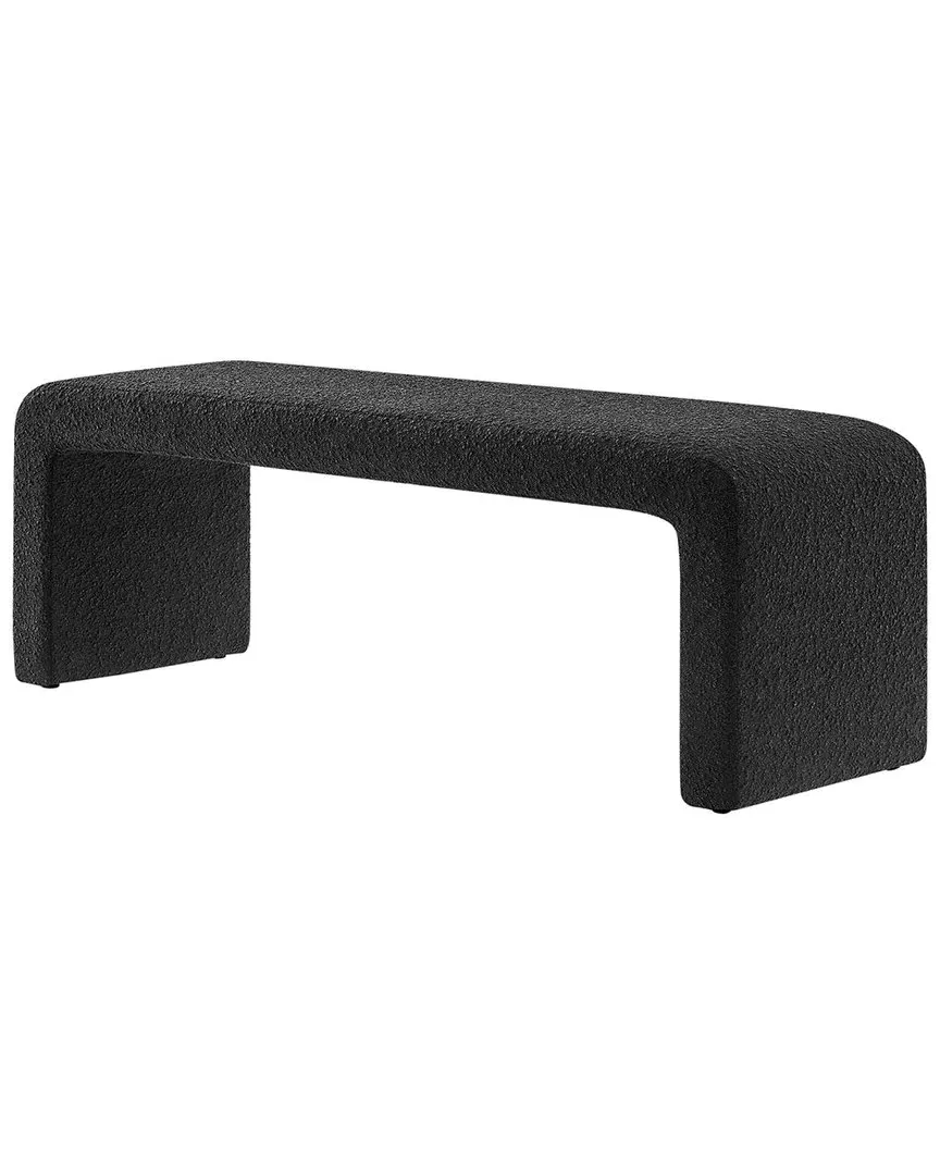 Simba Waterfall Long Bench - Black, Boucle Fabric