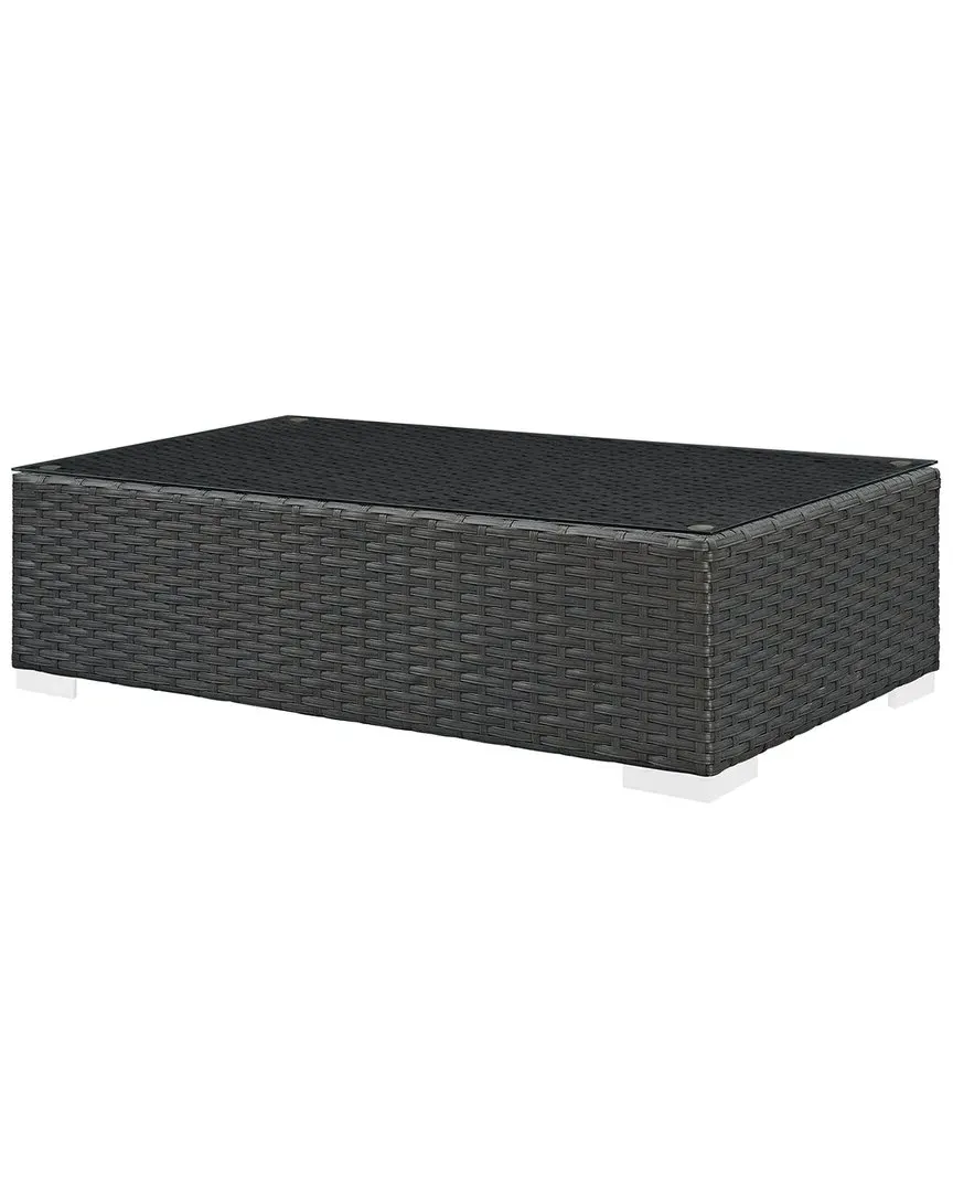 Sojourn Outdoor Patio Coffee Table - Chocolate, Synthetic Rattan