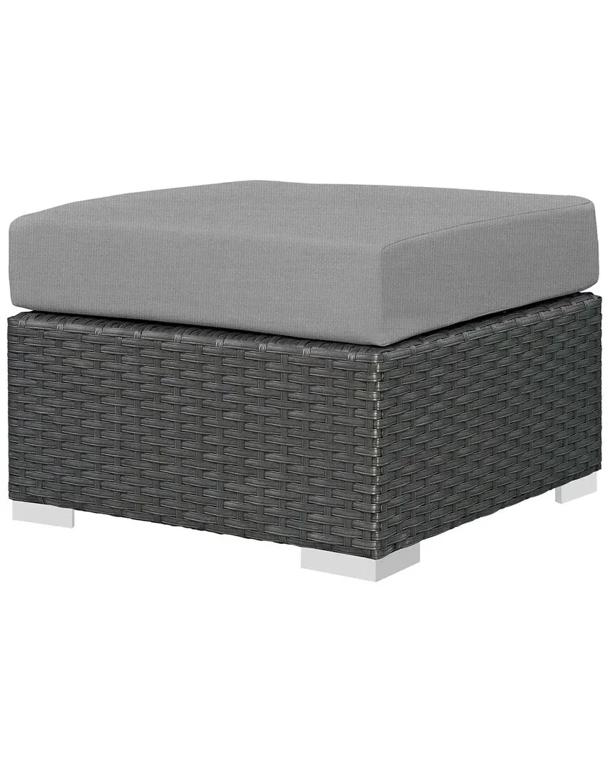 Sojourn Outdoor Patio Ottoman - Canvas Gray, Sunbrella