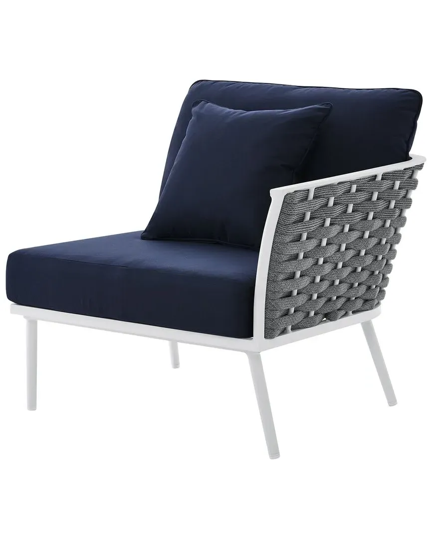 Stance Left-Facing Outdoor Armchair - White, Aluminum