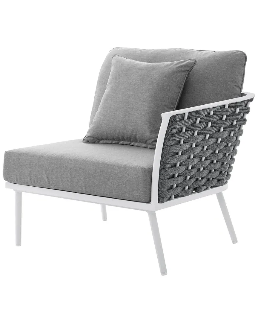 Stance Left-Facing Outdoor Armchair - White, Aluminum image