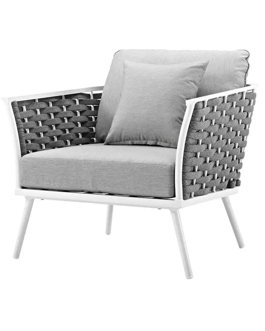 Stance Outdoor Patio Aluminum Armchair - Gray White