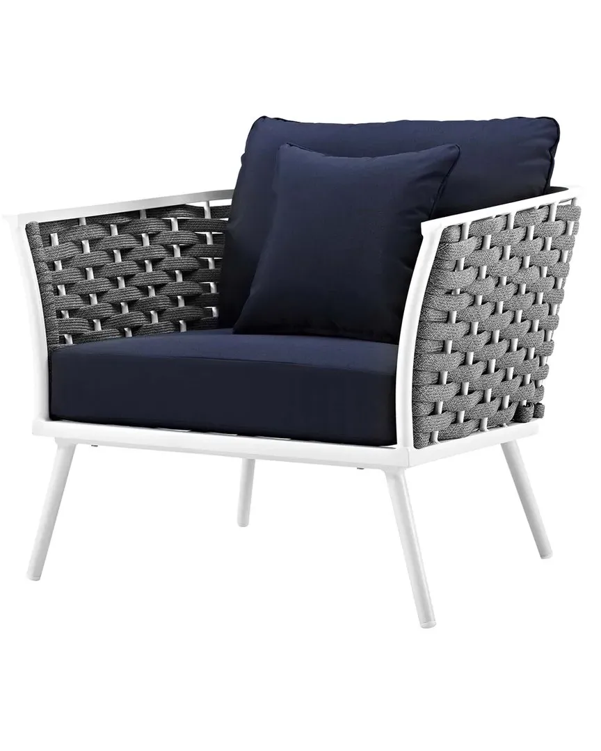 Stance Outdoor Patio Aluminum Armchair - Navy White