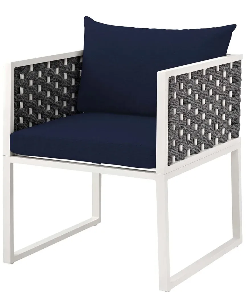 Stance Outdoor Patio Aluminum Dining Armchair - Navy White image