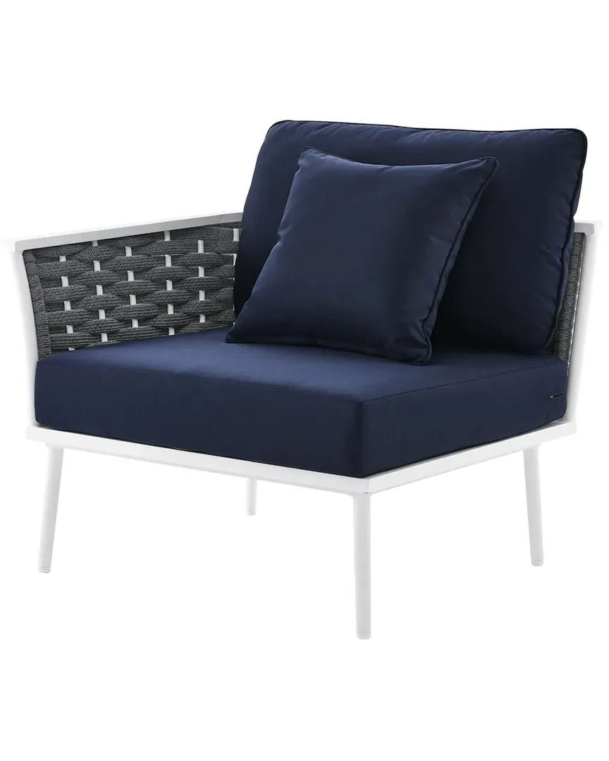 Stance Right-Facing Outdoor Armchair - White, Aluminum
