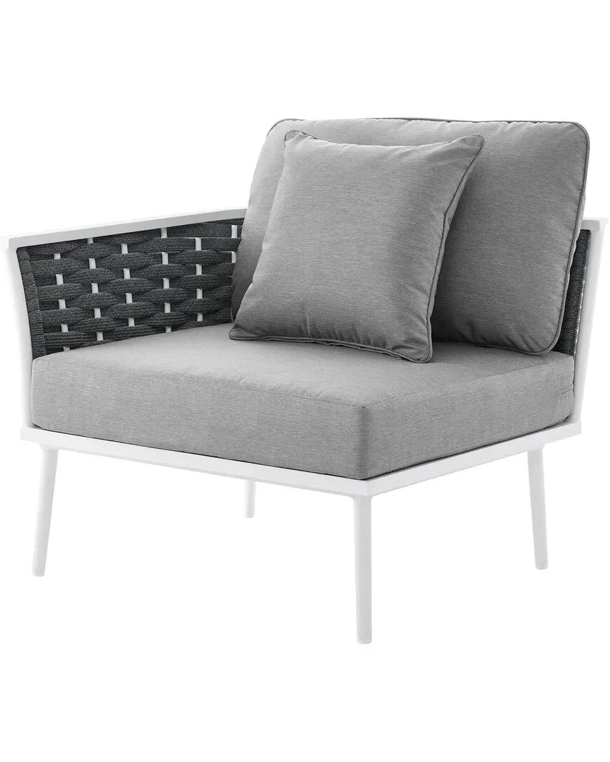 Stance Right-Facing Outdoor Armchair - White, Aluminum image