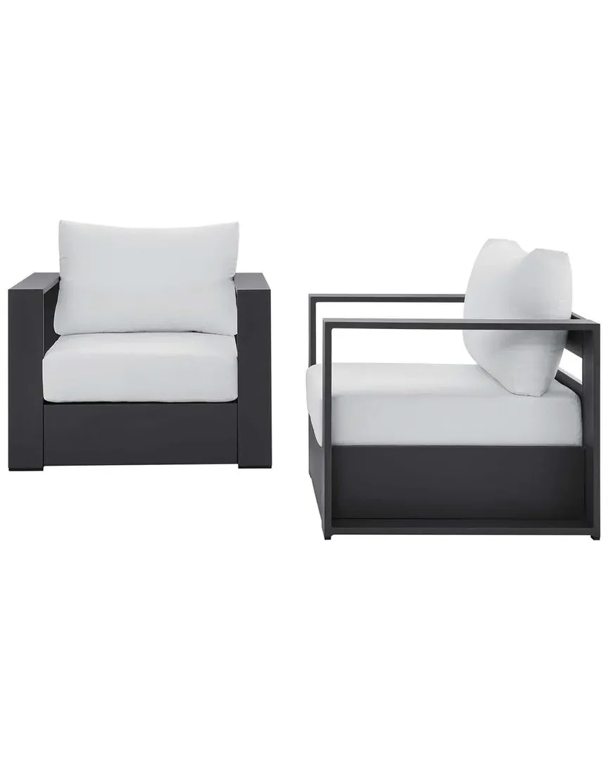Tahoe 2-Piece Outdoor Armchair Set - Grey, Aluminum