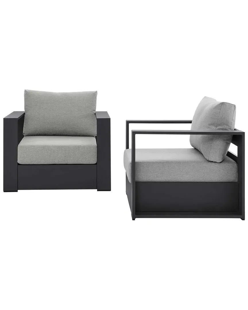 Tahoe 2-Piece Outdoor Armchair Set - Grey, Aluminum