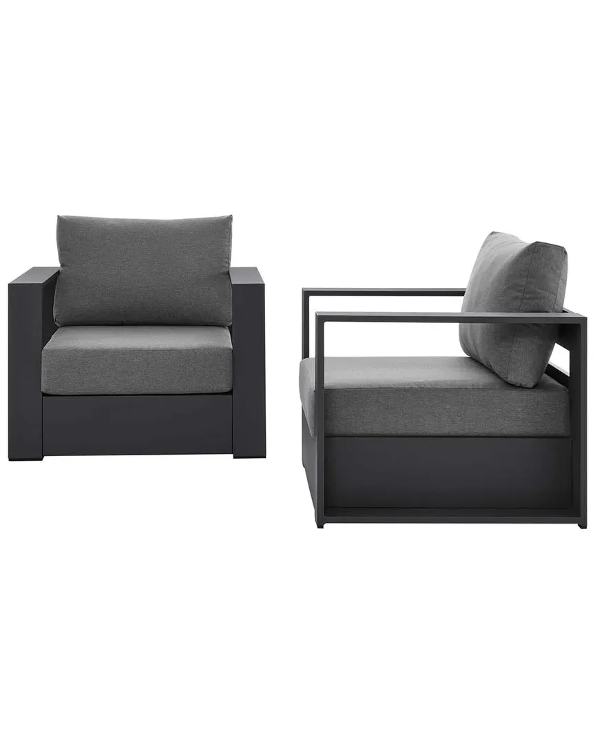 Tahoe 2-Piece Outdoor Armchair Set - Grey, Aluminum