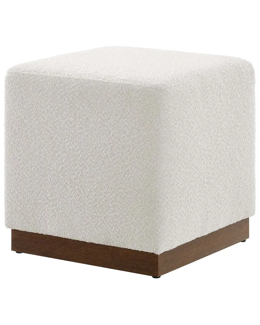 Tilden 17" Square Upholstered Ottoman - Cloud Walnut, Boucle image