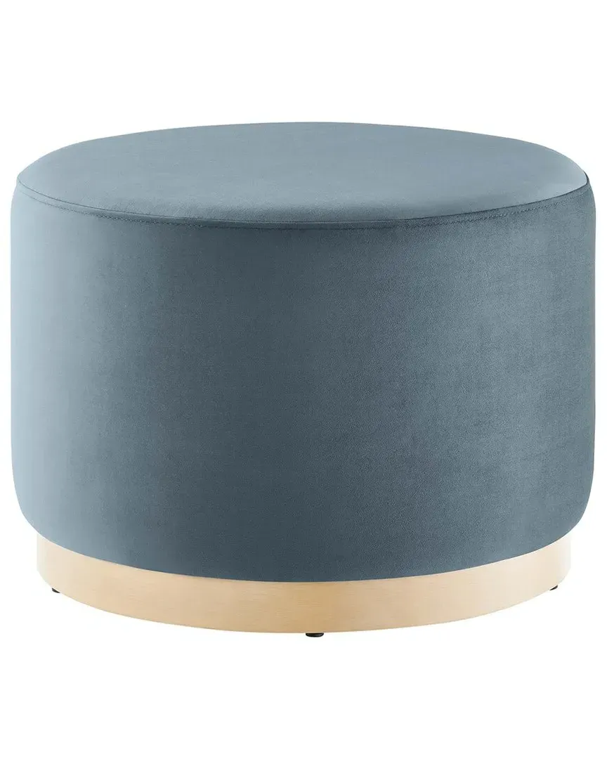 Tilden Round Ottoman - Blue, Performance Velvet image
