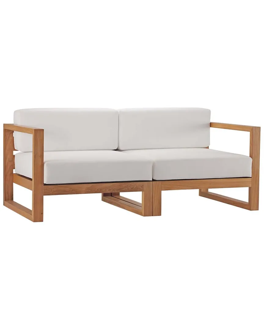 Upland 2-Piece Sectional Loveseat - Brown, Teak