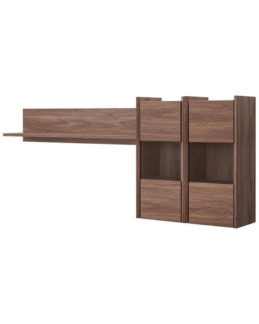 Visionary Wall Mounted Shelves with Storage - Walnut