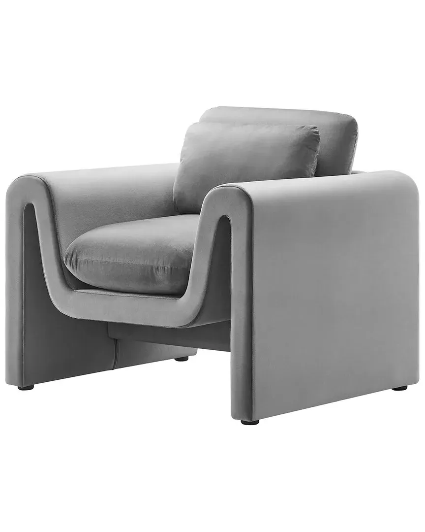 Waverly Performance Velvet Armchair - Grey image