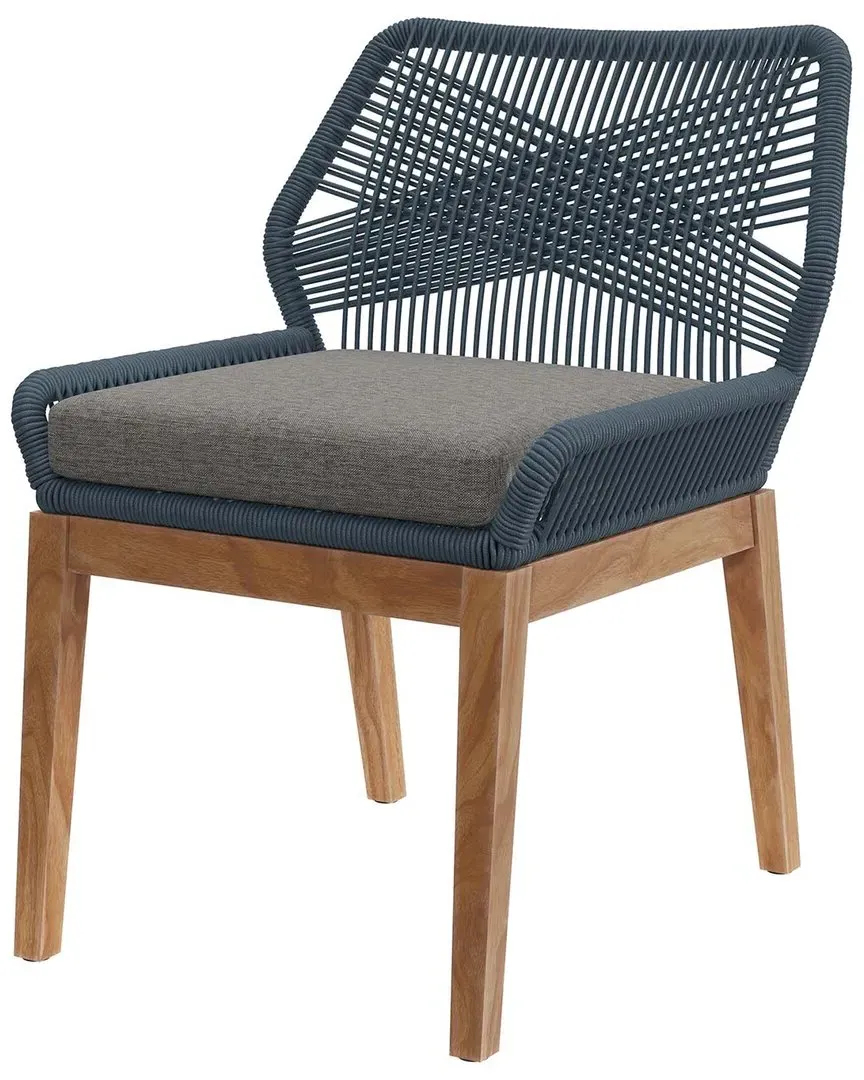 Wellspring Outdoor Patio Dining Chair - Blue, Teak