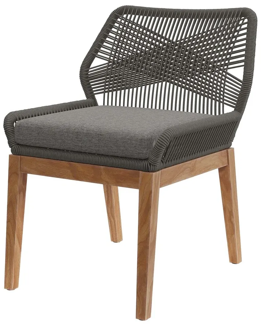 Wellspring Outdoor Patio Dining Chair - Grey, Teak
