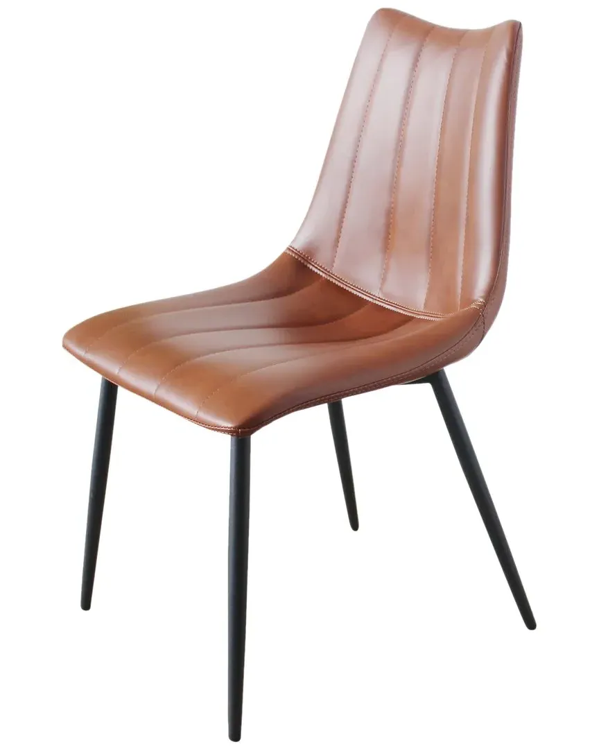 Alibi Dining Chair - Brown, Vegan Leather