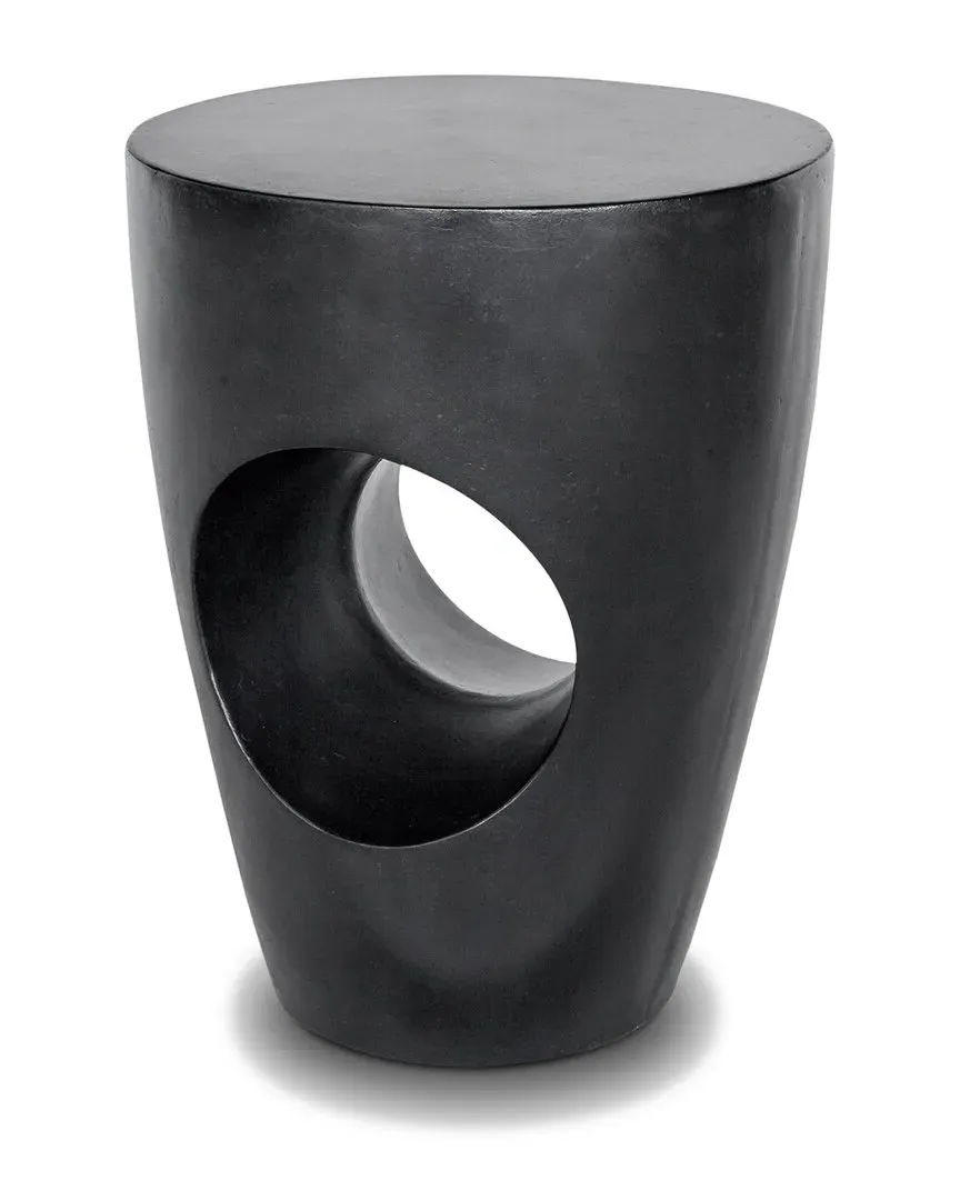 Aylard Outdoor Stool - Black, Concrete image