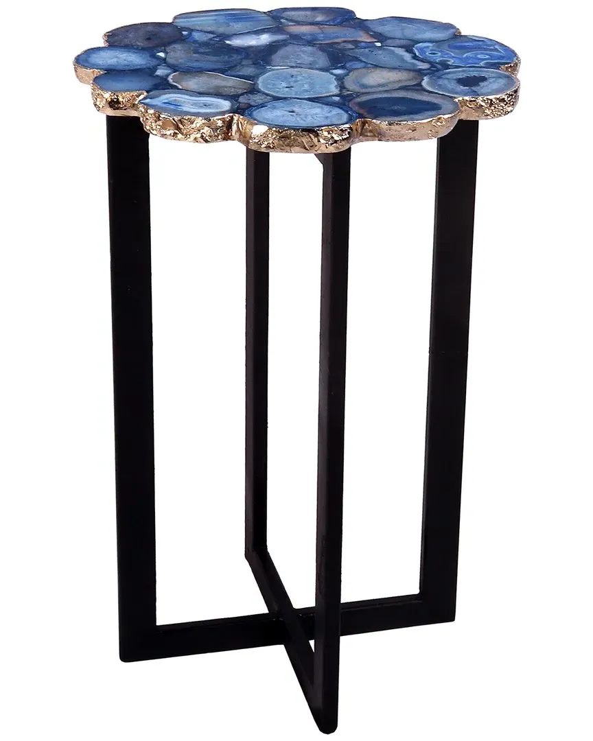 Azul Agate Accent Table - Blue image