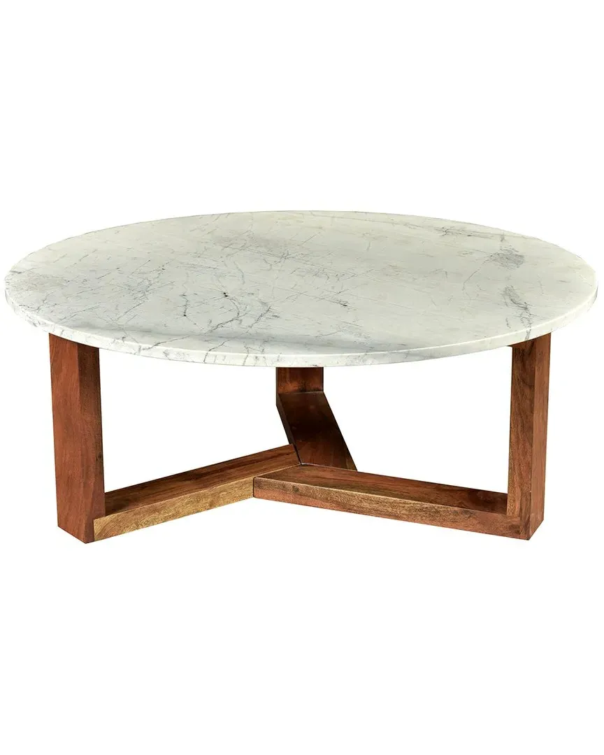 Jinxx Square Coffee Table - White, Marble