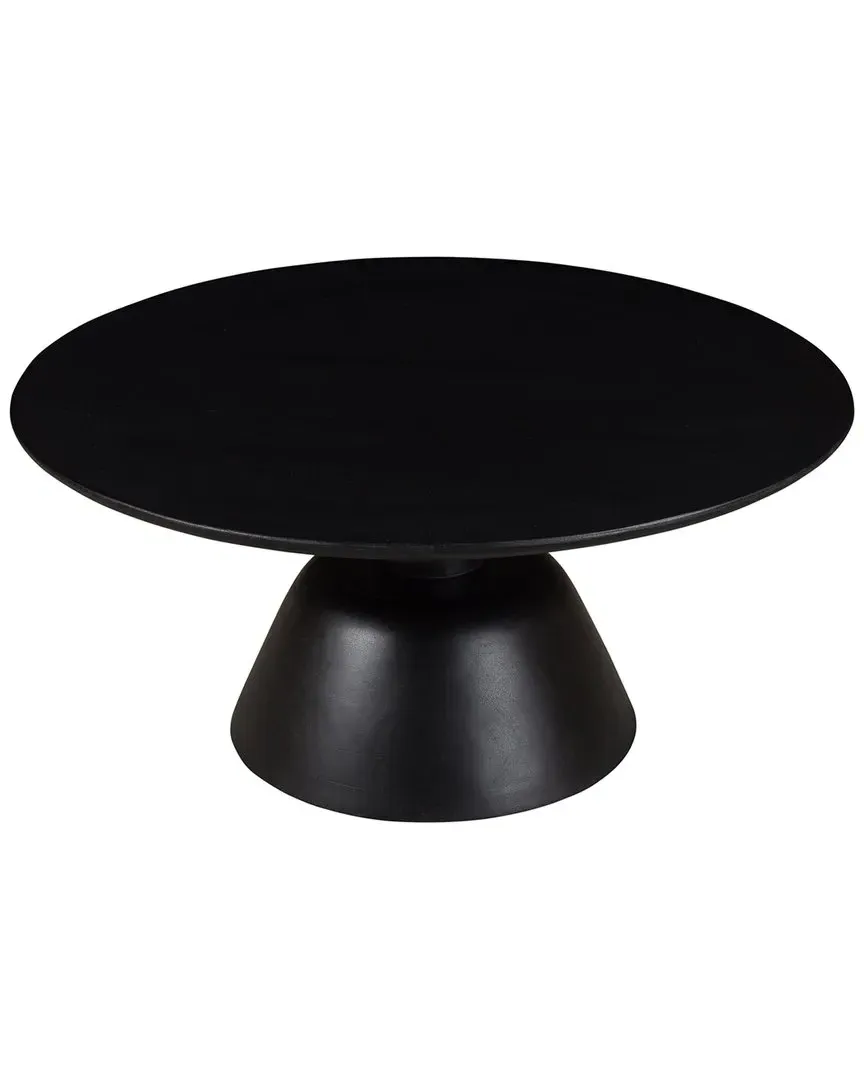 Nels Round Coffee Table - Black, Mango Wood image