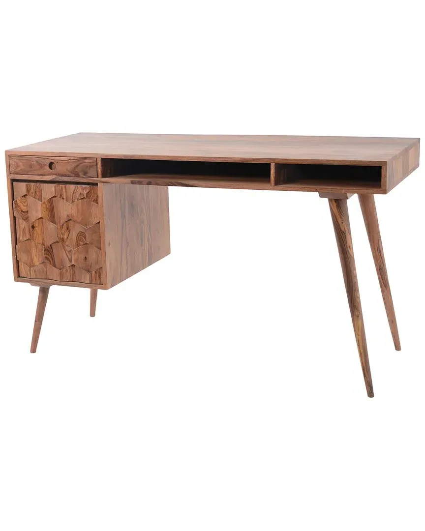 O2 Desk with Drawer - Natural, Sheesham Wood image
