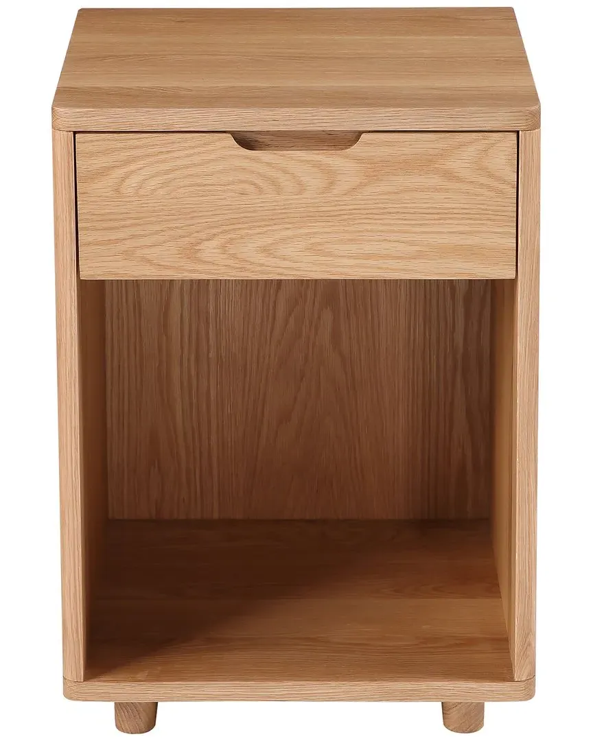 Osamu Nightstand with Drawer - White, Oak image
