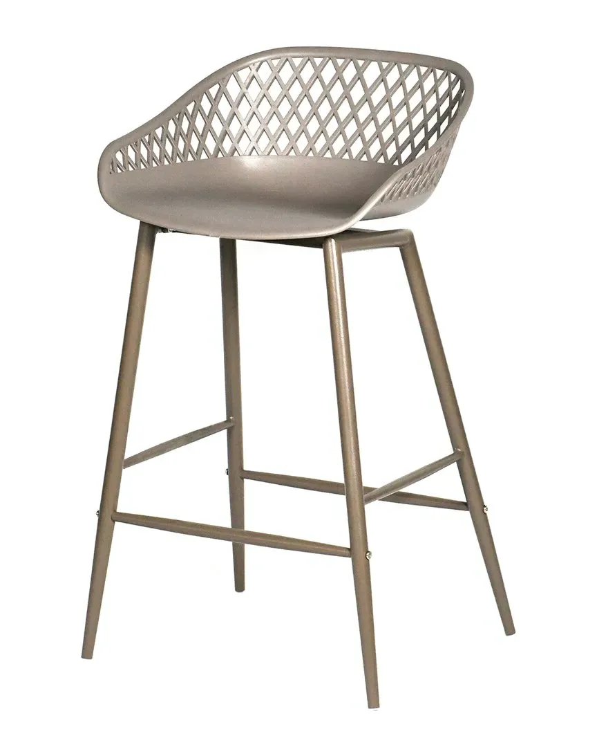 Piazza Outdoor Counter Stool - Grey, Polypropylene