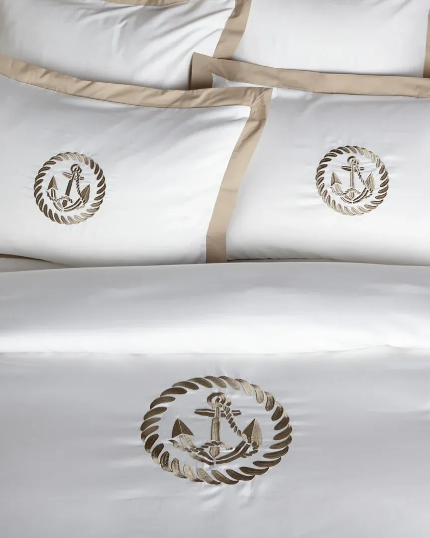 400TC Anchor Duvet Collection - Taupe, Egyptian Cotton