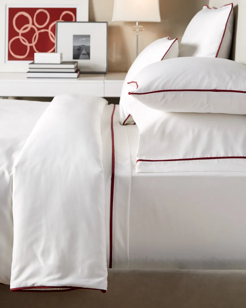 400TC Glam Duvet Cover - White, Cotton
