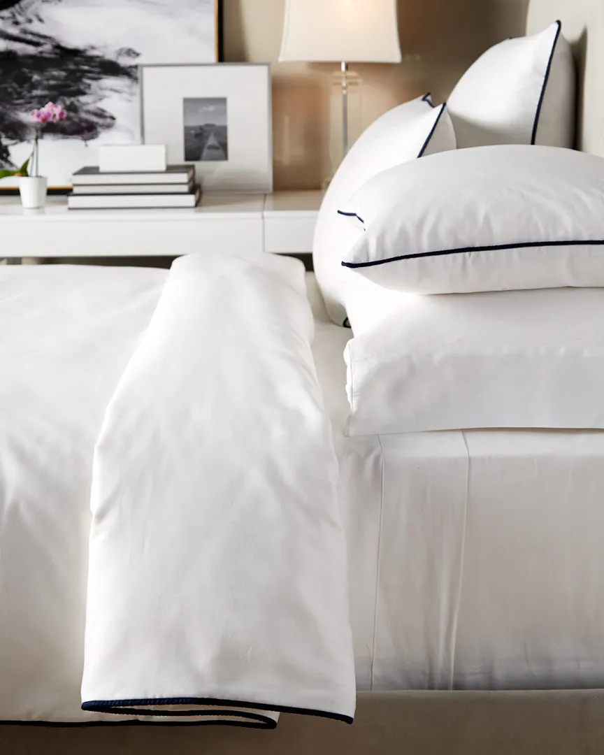 400TC Glam Duvet Cover - White, Sateen Cotton image