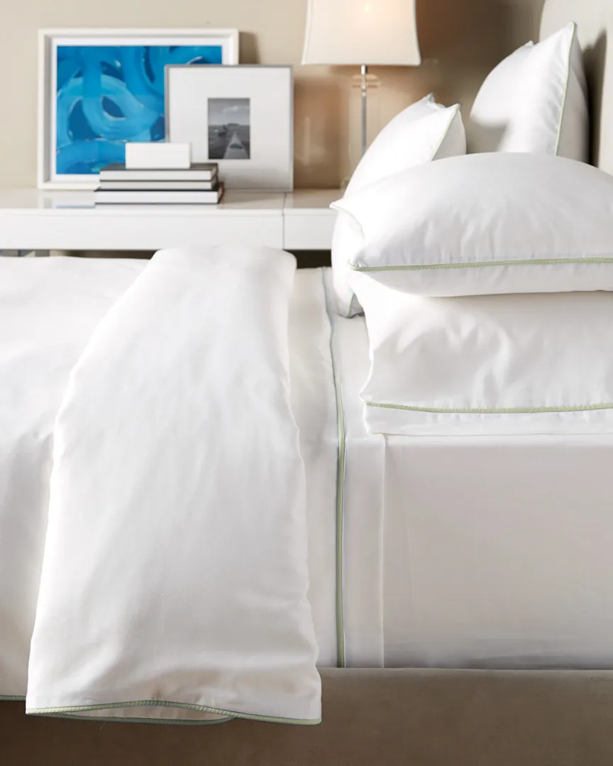 400TC Glam Duvet Cover - White, Sateen Cotton