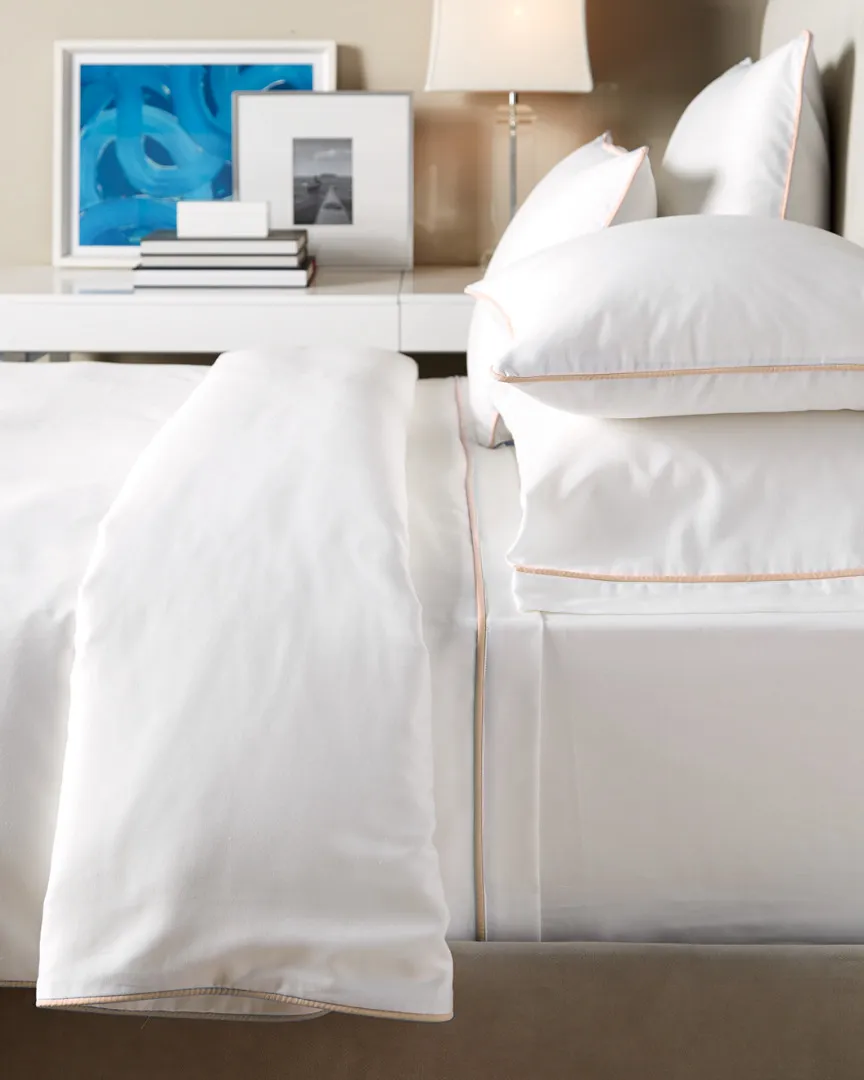 400TC Glam Duvet Cover - White, Sateen Cotton