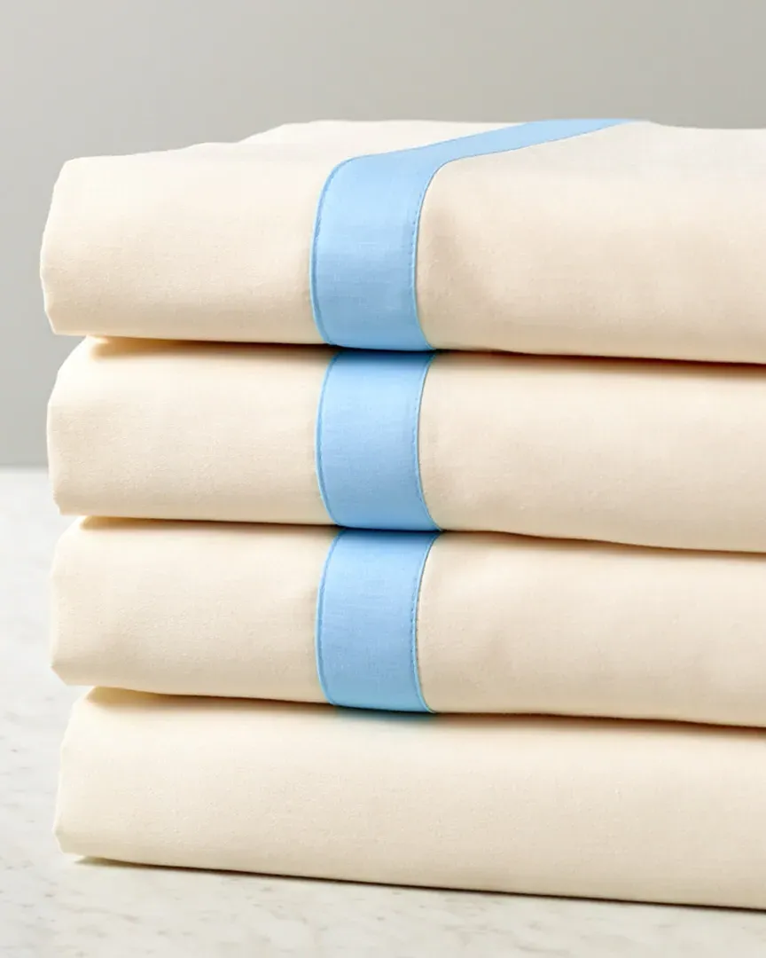400TC Haute Hotel Sheet Set - Blue, Sateen Cotton