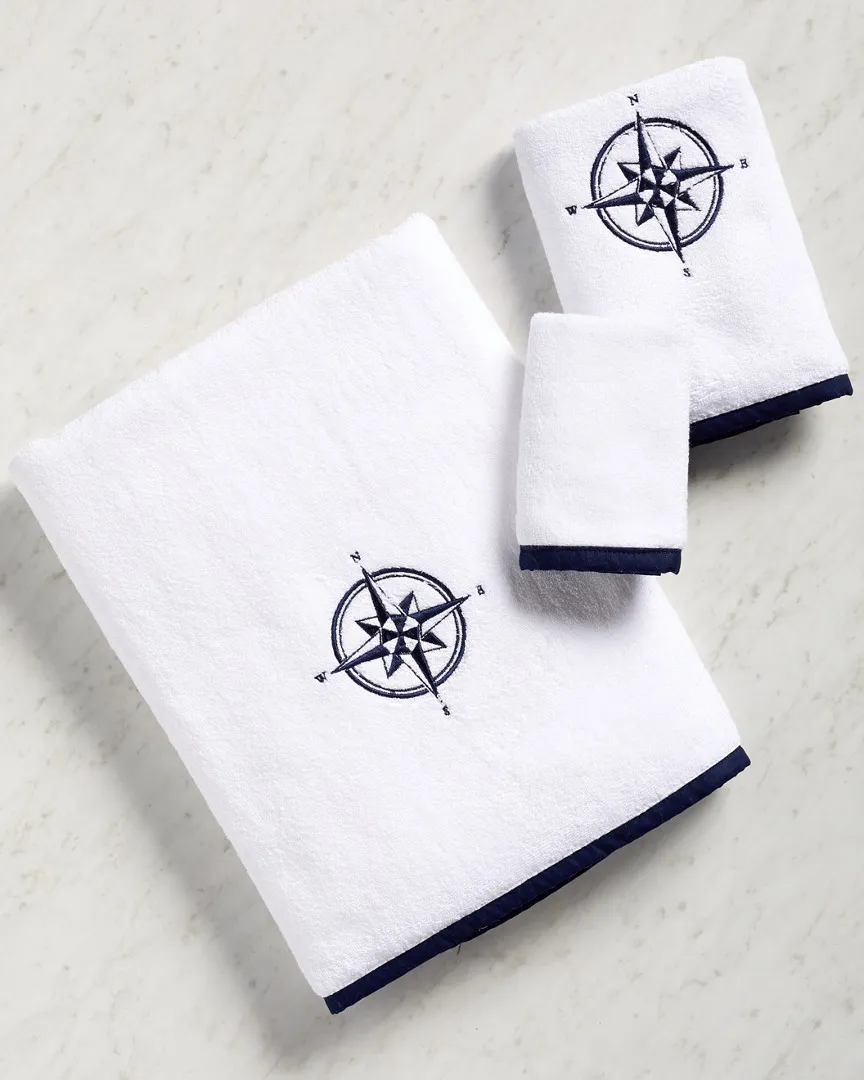 Compass 3-Piece Towel Set - Navy, Terry Cotton image
